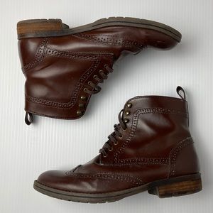Men’s lace up brown ankle boots